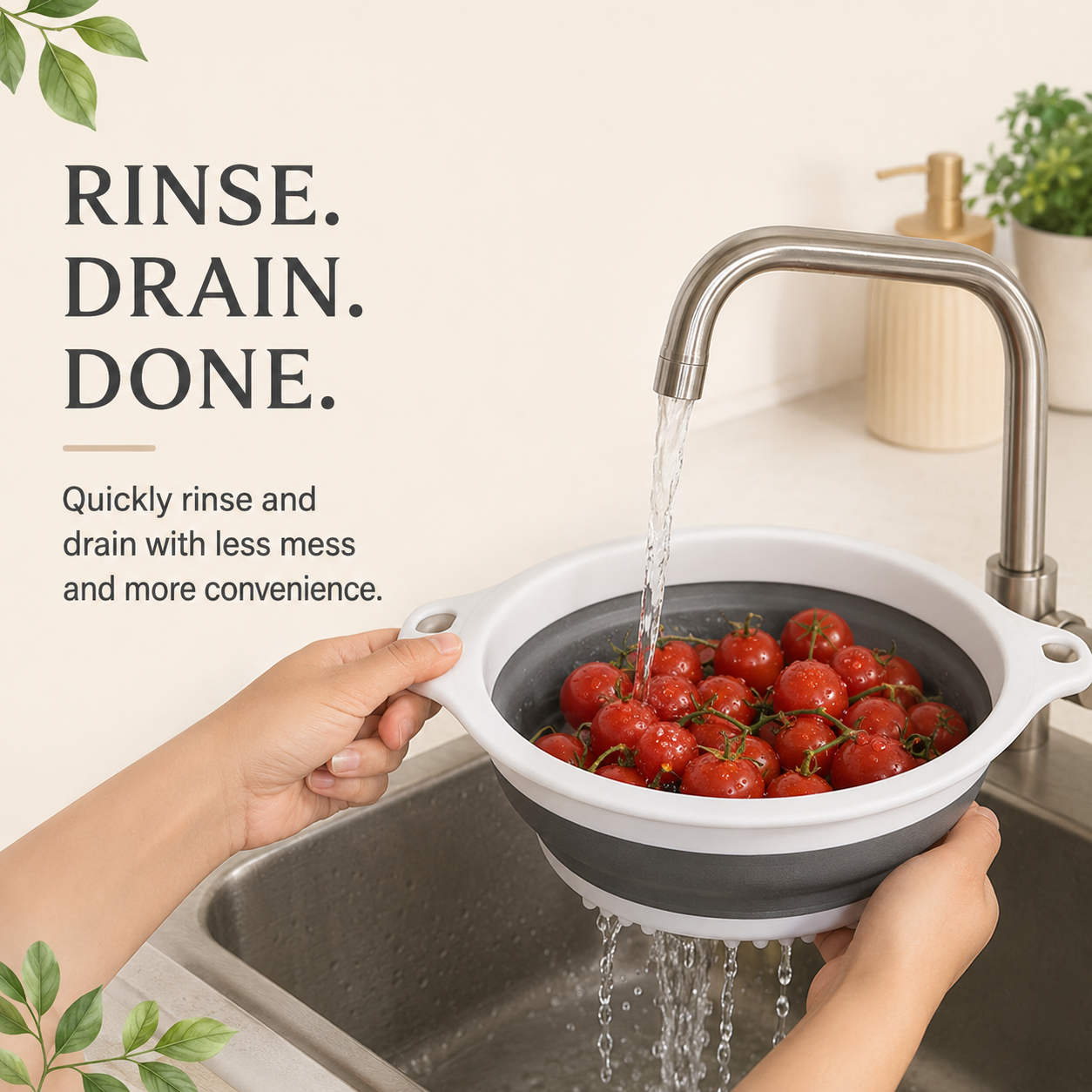 4-Piece Foldable Water Filter Set – With Sink and Automatic Drainage Base
