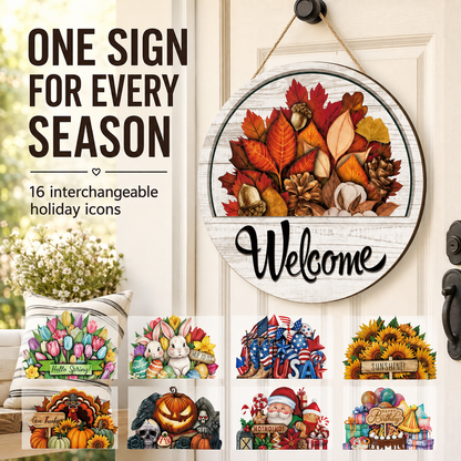 16 Pcs Interchangeable Welcome Sign for Front Door