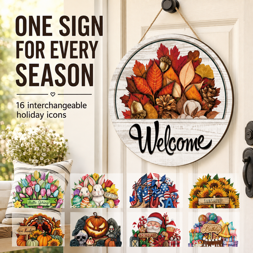 16 Pcs Interchangeable Welcome Sign for Front Door
