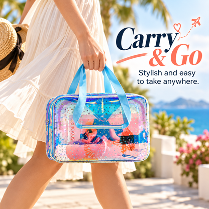 👜Holographic Star Toiletry Bag – Large Capacity Cosmetic Organizer👜