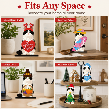 Cute animal wooden signs with multiple magnetic holiday accessories