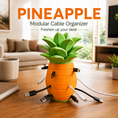 Pine tree-shaped charging cable organizer – creating a tidy desktop