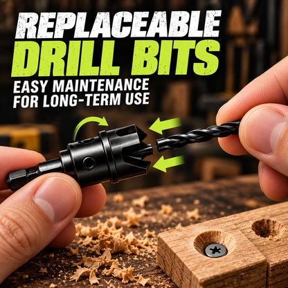 15 PCS Adjustable Countersink Drill Bit Set, Storage Case for Woodworking Toolupgrade