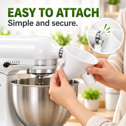 Tilting Mixer Flour Funnel - Suitable for Both Dry and Wet Ingredients.