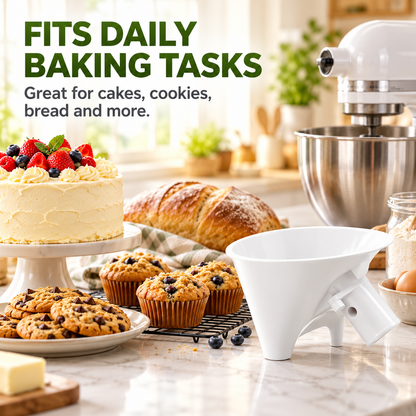 Tilting Mixer Flour Funnel - Suitable for Both Dry and Wet Ingredients.