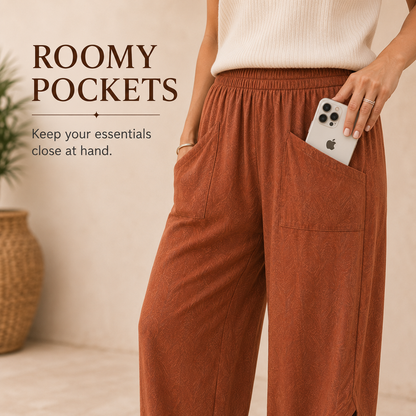 New Women's Casual Elastic Waist Belt Wide-Leg Harem Pants