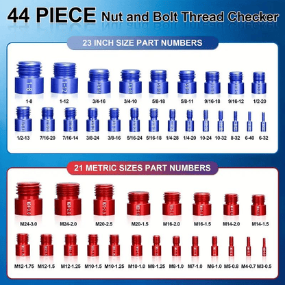 🔥Limited-time discount of 50%🔥44Pcs Alloy Nut and Bolt Thread Inspector Charge🔩