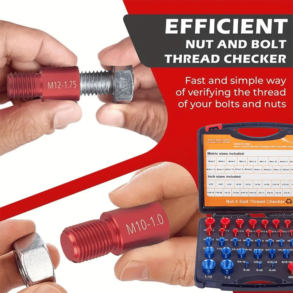 🔥Limited-time discount of 50%🔥44Pcs Alloy Nut and Bolt Thread Inspector Charge🔩