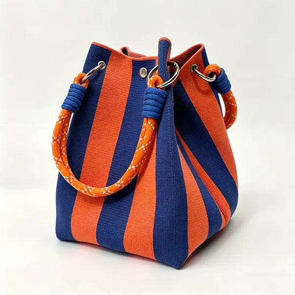 Boho Woven Bucket Bag – Lightweight Crochet Shoulder Bag