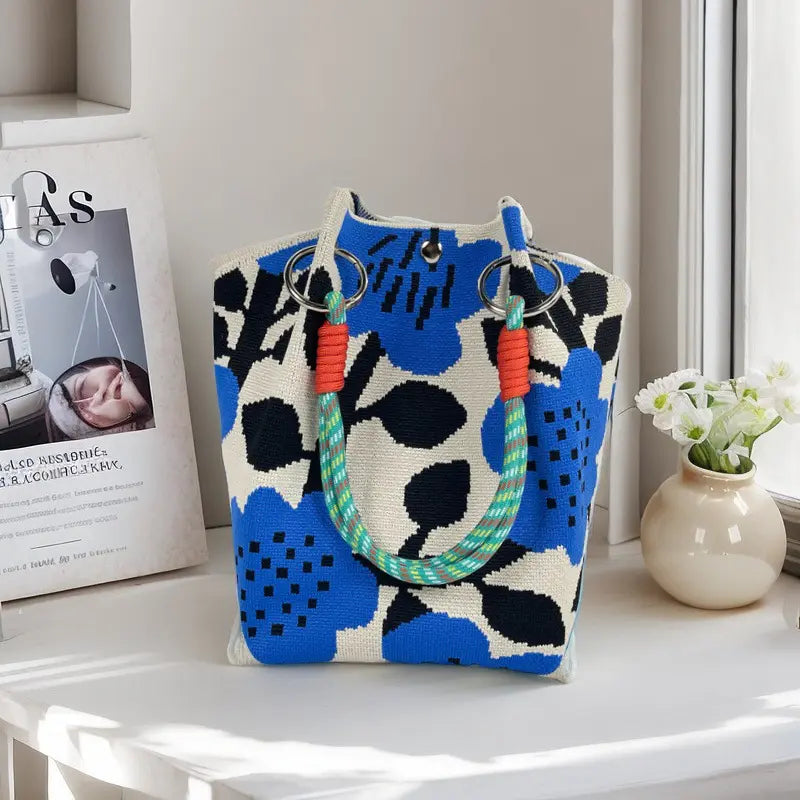Boho Woven Bucket Bag – Lightweight Crochet Shoulder Bag
