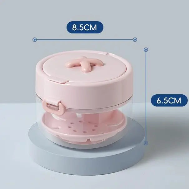 3-in-1 Retainer Soak Case with Drain Tray. Mirror & Cleaning Brush for Aligners & Dentures