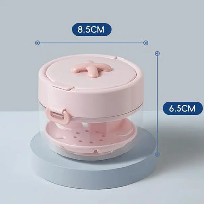 3-in-1 Retainer Soak Case with Drain Tray. Mirror & Cleaning Brush for Aligners & Dentures