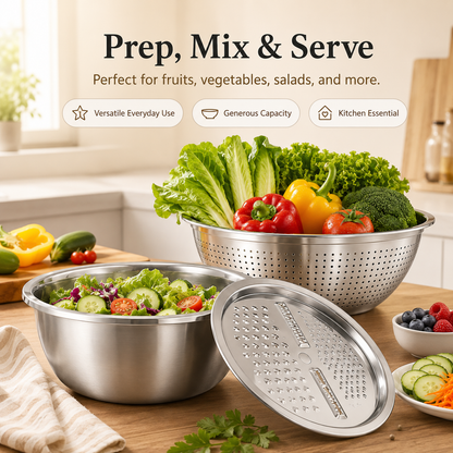 👑Kitchen Trend🔥3-in-1 Stainless Steel Strainer Set