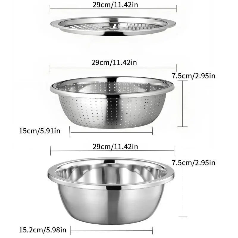 👑Kitchen Trend🔥3-in-1 Stainless Steel Strainer Set