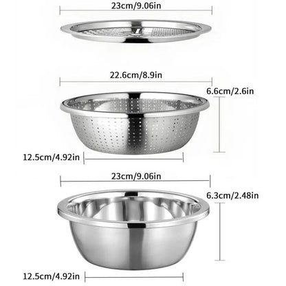 👑Kitchen Trend🔥3-in-1 Stainless Steel Strainer Set