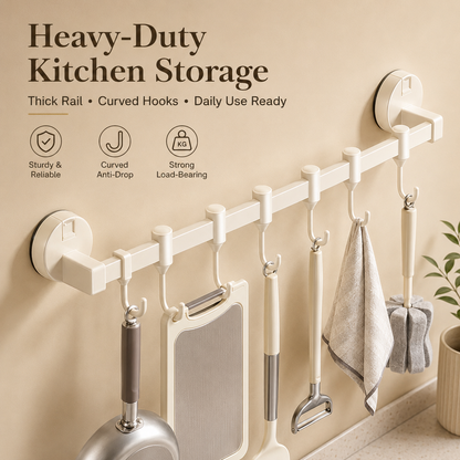 🔥 Hot Sale | Suction Cup Kitchen Hanging Rack with Hooks