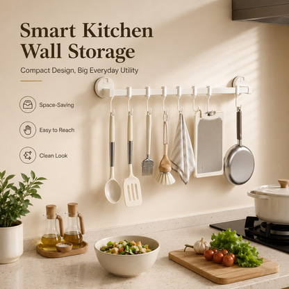 🔥 Hot Sale | Suction Cup Kitchen Hanging Rack with Hooks