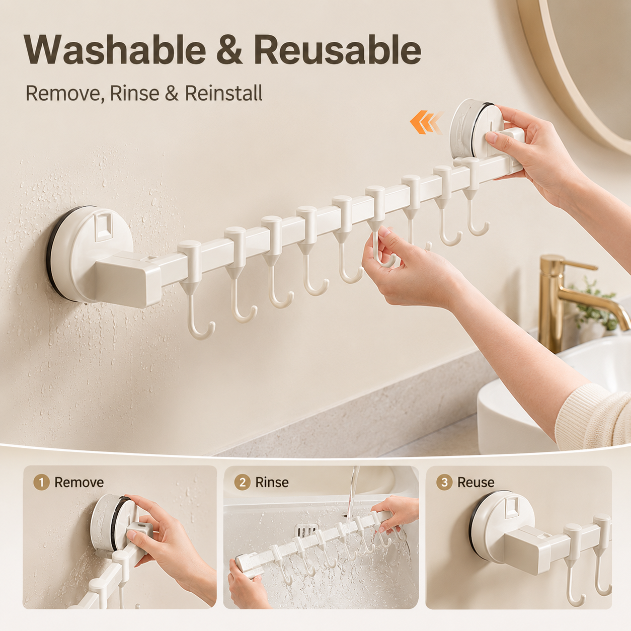🔥 Hot Sale | Suction Cup Kitchen Hanging Rack with Hooks