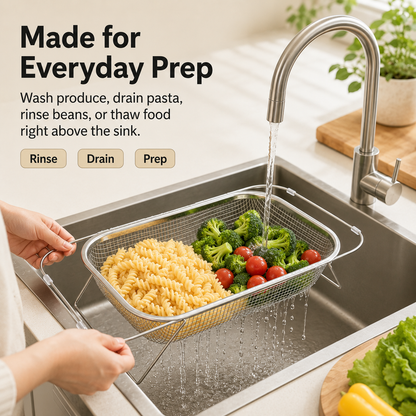 🍝 Expandable Over-the-Sink Fine Mesh Colande