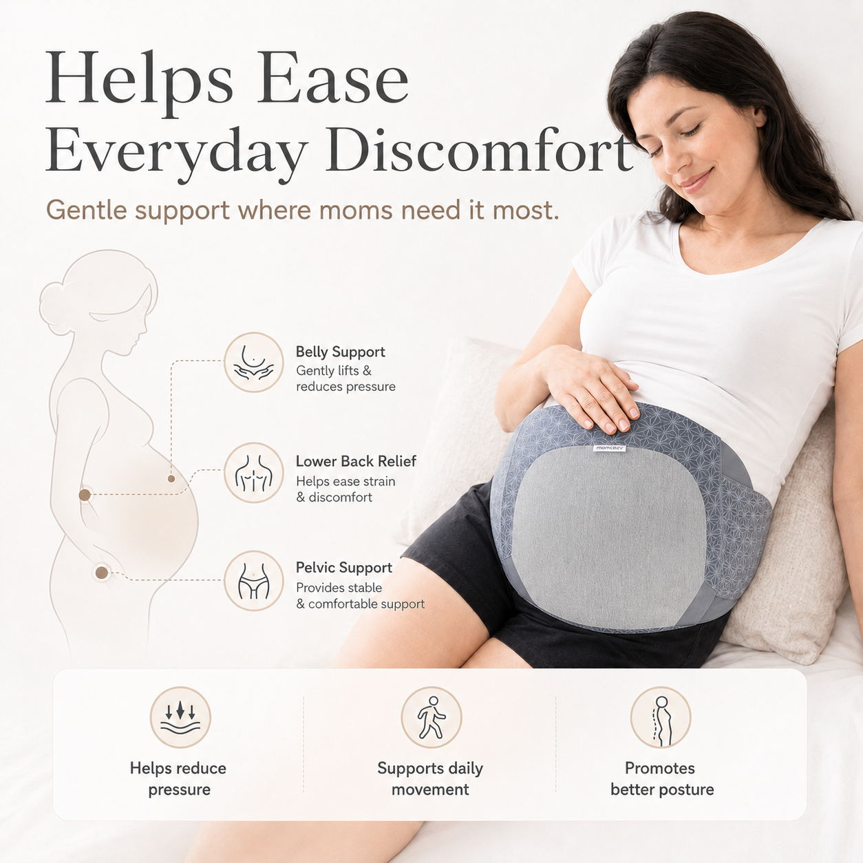 Pregnancy Wedge Pillow for Side Sleeping – Belly & Back Support Cushion