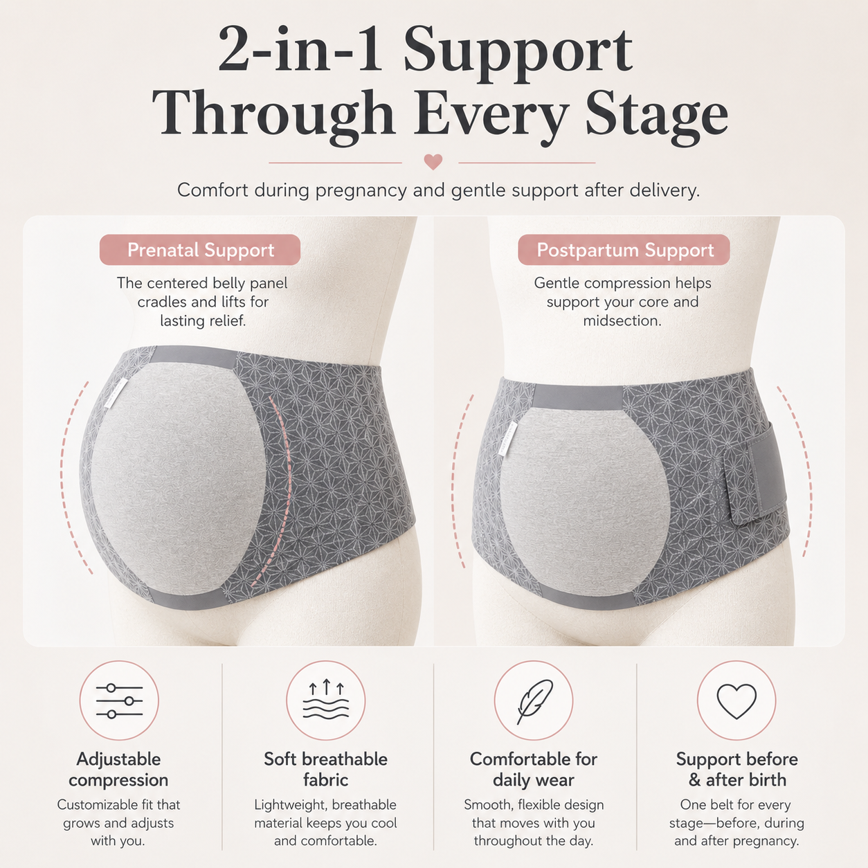 Pregnancy Wedge Pillow for Side Sleeping – Belly & Back Support Cushion