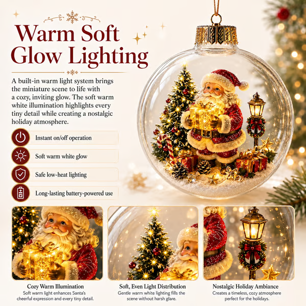 Light-up Christmas 3D Model Decorations - Miniature Winter World in Your Palm