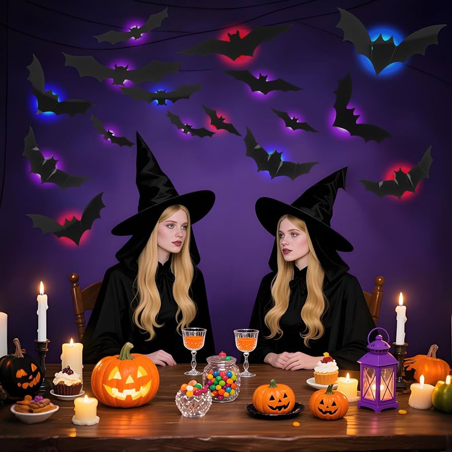 3D Light-Up LED Flying Bats Wall Decor