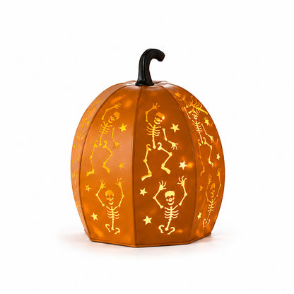 ✨ Stackable LED Pumpkin Lanterns with Skull & Skeleton Shadows