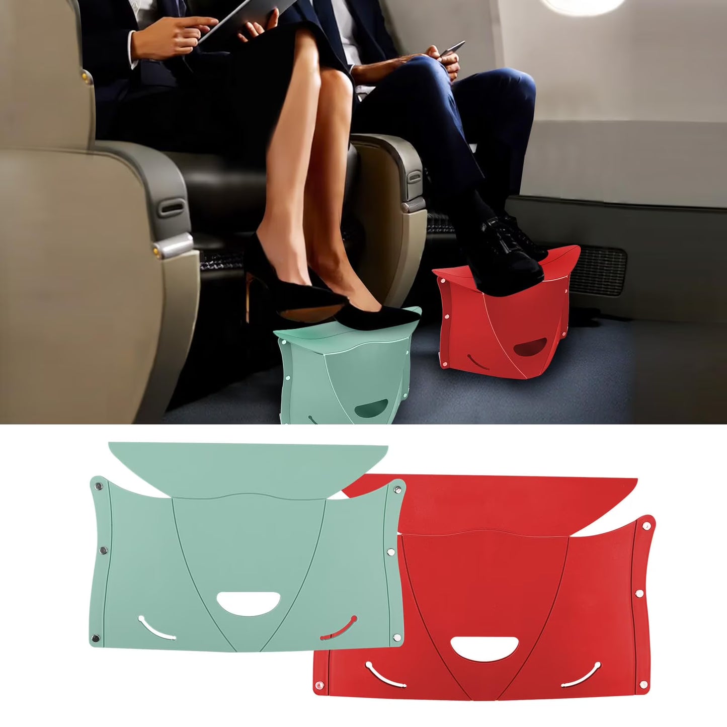 Ultralight Folding Travel Stool & Airplane Footrest——Relief for Long Flights, Camping & Outdoor Waiting