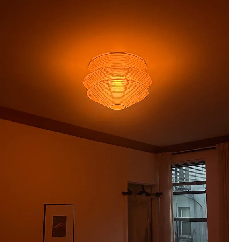 Bamafrontierman™ Japanese Paper Flush Mount Cover