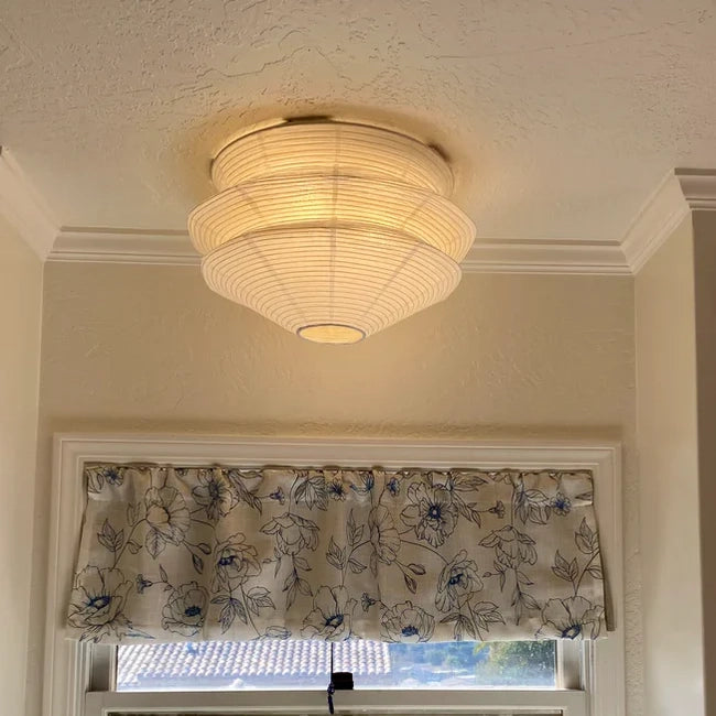 Bamafrontierman™ Japanese Paper Flush Mount Cover