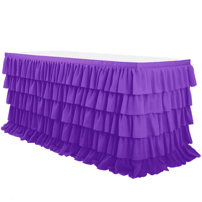 Slip-On Ruffle Table Skirt – No Clips, No Pins, No Hassle