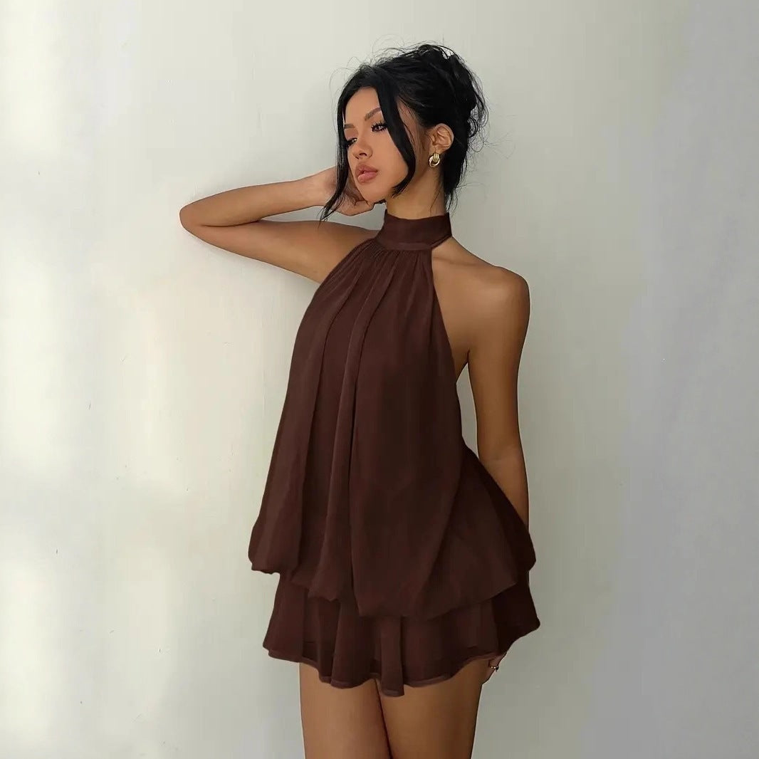 Backless Halter Casual Jumpsuit