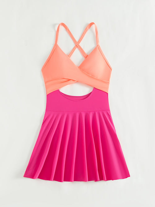 Women Cutout One Piece Skirt Swimsuit