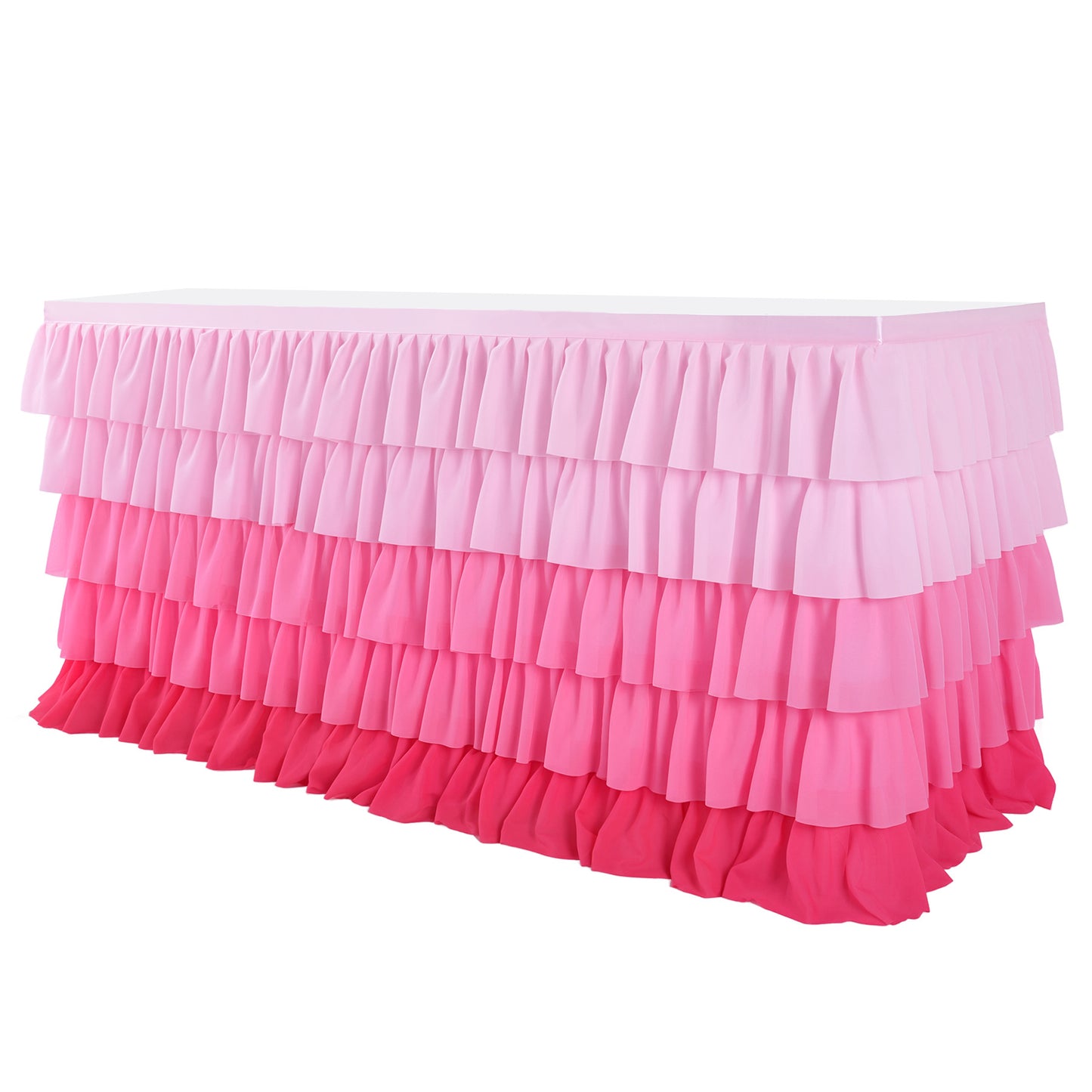 Slip-On Ruffle Table Skirt – No Clips, No Pins, No Hassle