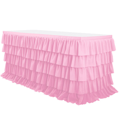Slip-On Ruffle Table Skirt – No Clips, No Pins, No Hassle