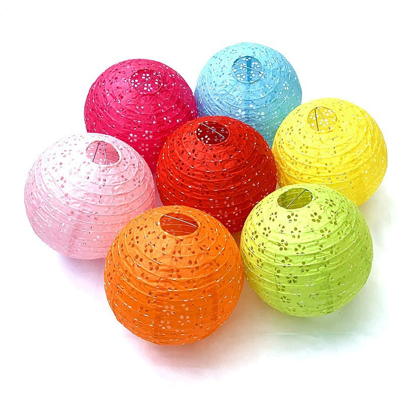 Handcrafted Hollow Paper Lantern Decor（Comes with LED bulbs）