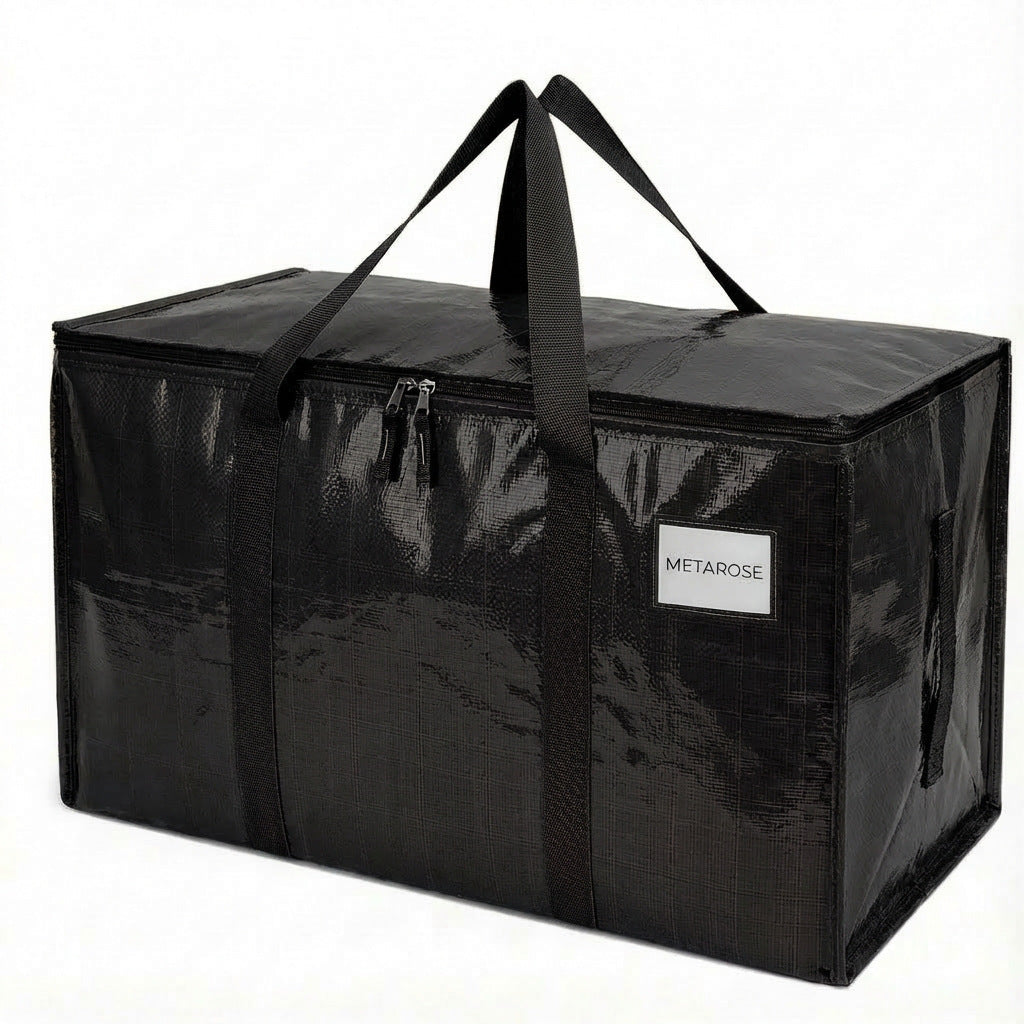 Heavy-Duty Extra Large Collapsible Zippered Blue Storage Bags