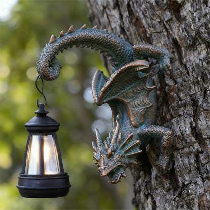 Solar Dragon Sculpture – Fantasy Garden Guardian with Enchanted Glow