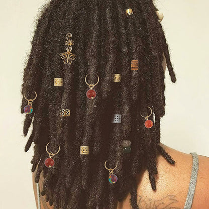 50Pcs Hair Jewelry ,  Natural Colored Crystal Stone Hair Braid Accessories