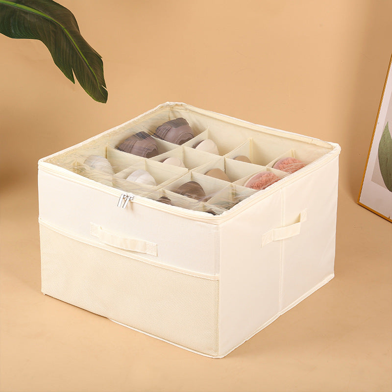 Heavy-Duty Foldable Shoe & Closet Organizer Box with Adjustable Dividers