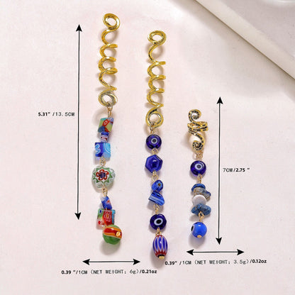 50Pcs Hair Jewelry ,  Natural Colored Crystal Stone Hair Braid Accessories