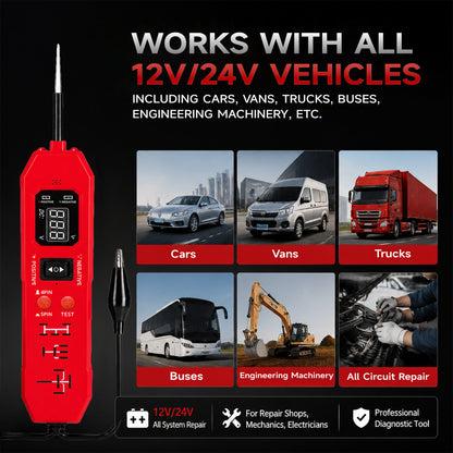 6V-24V Automotive Circuit Probe Tester – Fast Electrical Diagnostic Tool & Polarity Detector