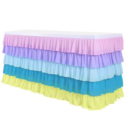 Slip-On Ruffle Table Skirt – No Clips, No Pins, No Hassle
