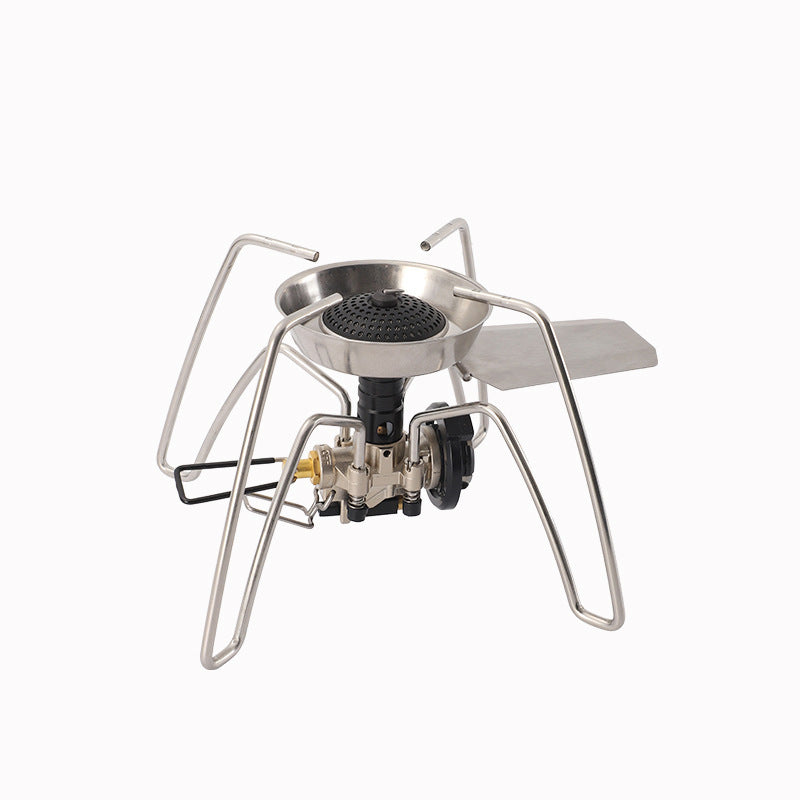 Windproof Camping Stove — One-Click Ignition, Foldable Design & Stable Cooking Power