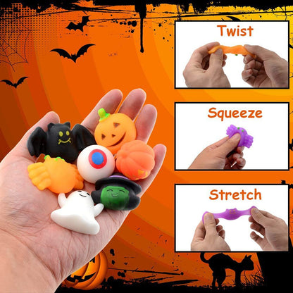 50PCS Halloween Mochi Squishy Toys Bulk Set