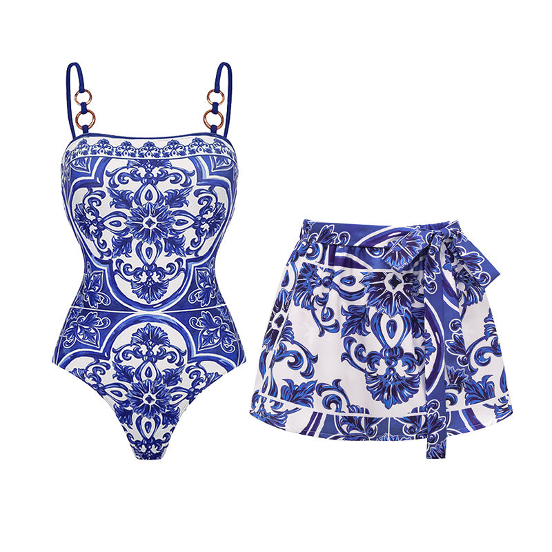 Porcelain Print 2-in-1 Resort Swimsuit