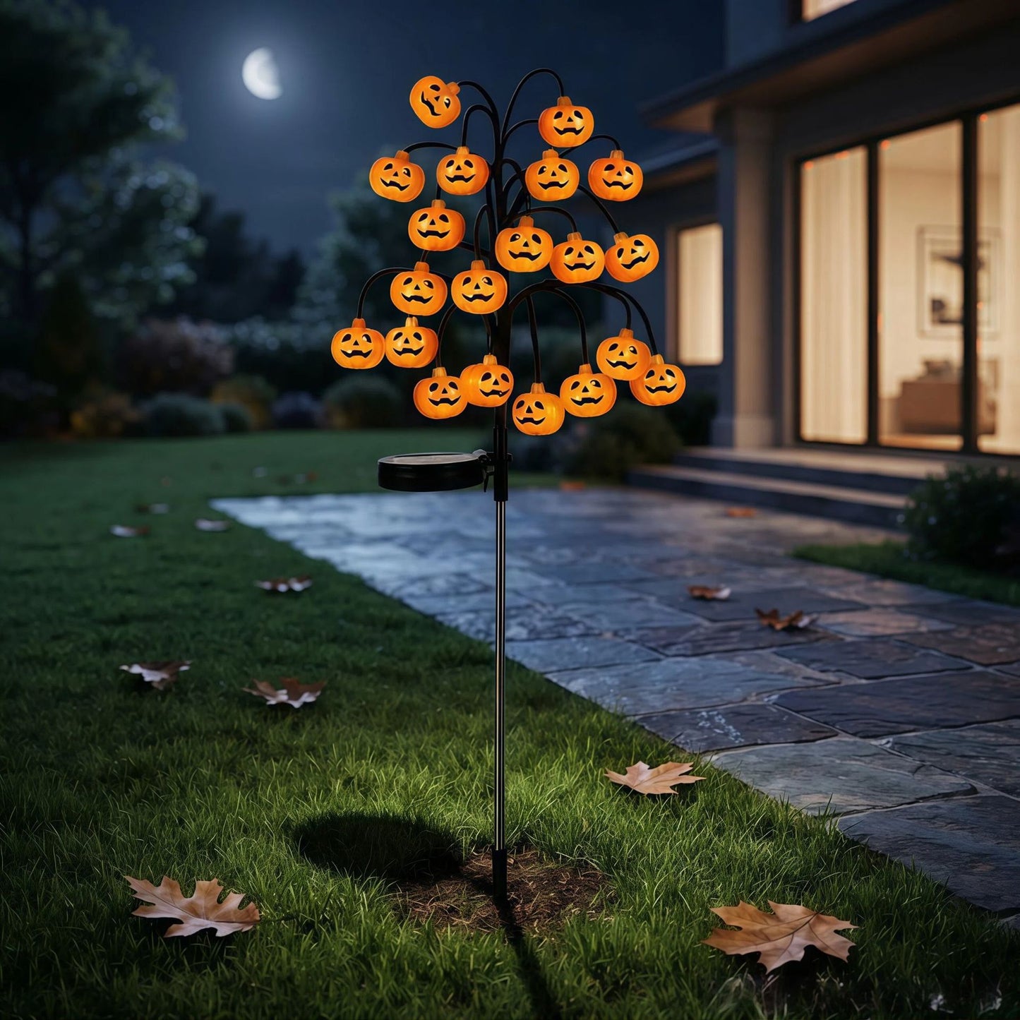 Solar Pumpkin Branch Stake Lights (20 LED)
