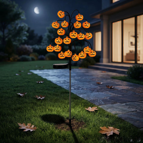 Solar Pumpkin Branch Stake Lights (20 LED)