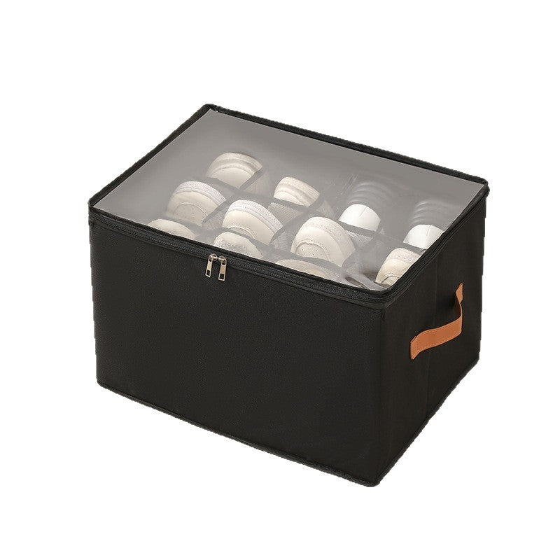 Heavy-Duty Foldable Shoe & Closet Organizer Box with Adjustable Dividers